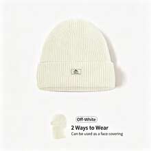 Autumn/Winter Knitted Hat, Windproof & Warm, Solid Color, Casual, 2 Ways To Wear, Suitable For Indoor/Outdoor, One Hat For All Occasions - A - View 7