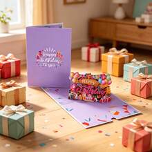 Opjoys 1PC Funny Cat & Cat Tree Birthday 3D Pop-Up Greeting Card, Suitable For Cat Owners, Cat Lovers, Cat Birthday And Anyone, Warm Healing Style Birthday Cat Theme Pop-Up Card, Pet Theme Party, Best Friend Gathering, Soft Cute Style Desktop Decoration, Handmade Paper Craft Message Card, Cute Pet Theme Holiday Commemorative Creative Gift - 1 Pc - View 4