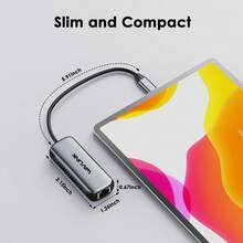 5G Ethernet Adapter WAVLINK NWU340G, USB-C To RJ45 Network Converter, 5000Mbps LAN Adapter For Laptops/PCs, Aluminum, Grey - Silver - View 7
