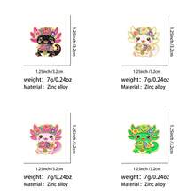 Floral Axolotl Enamel Pin, Cartoon Flower Salamander Lapel Pin, Decorative Brooch For Backpack Clothes Hat, Cute Accessory Gift For Women Girls - Multicolor - View 11