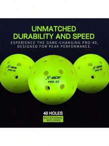 6pcs/12pcs X-ACE PRO 40-Hole 74mm One-Piece Molded Professional Pickleball, Competition Ball - Green - View 2