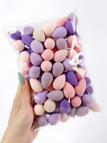 10/20/30/50/100Pcs Mini Makeup Sponge Blender Set, Multi‑Color Beauty Sponges, Wet & Dry Dual‑Use Soft Cosmetic Blending Sponge For Foundation Concealer, Portable Travel Makeup Tool, Great Gift For Her - Multicolor - View 16