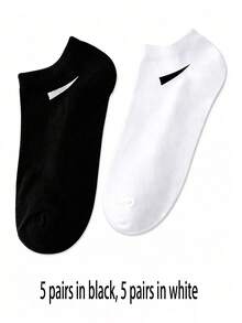 30/10 Pairs Men's Breathable Athletic Socks, Letter Print Crew Socks, Soft Stretch Cushioned Sports Socks For Running, Basketball, Gym & Daily Wear - A - View 15