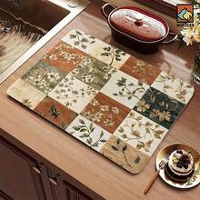 1pc Extra Large Draining Mat, Bar Countertop Waterproof Mat, Drying Mat, Drainage Mat, Coffee Machine Mat, Coffee Cup | Tableware Draining, Absorbent Quick-Dry Draining, Waterproof & Oil-Resistant, Washable & Reusable, Suitable For Kitchen | Cafe, Tea Cup, Coffee Cup, Coffee Machine Accessories, Home Decor For Coffee Lovers, Rental Home Improvement - Multicolor - View 5