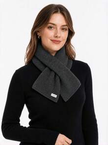 1pc Women's New Autumn/Winter Scarf, Versatile Korean Style Couple Warm Triangle Cross Neck Warmer Small Scarf - Multicolor - View 3