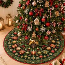 1 buah Kotak Hadiah Bulat dengan Motif Alas Pohon Natal, Dekorasi Liburan Warna Elegan, 5 Ukuran, Hadiah Liburan Unisex, Cocok untuk Dekorasi Natal di Rumah dan Pesta - Kotak hadiah bundar - View 8
