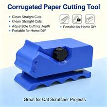 Manual Corrugated Cardboard Cutter, Cat-Shaped DIY Tool For Making Cat Scratching Boards, Adjustable Blade, Transform Old Cardboard Boxes Into Cat Furniture And Pet Toys - Blue - View 5