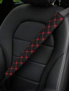 1pc Embroidered Fabric Car Seat Belt Shoulder Pad, Breathable Extended Protective Cover, Suitable For Cars And Trucks, Available In 30cm, 50cm, 75cm Lengths, Comfortable Car Interior Safety Accessory - Multicolor - View 1