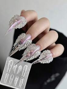 High Transparency 3D Embossed Angel Wings Nail Art Silicone Mold - Clear - View 1
