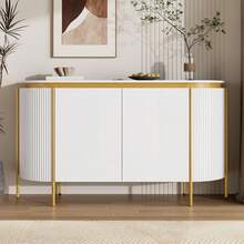 Sideboard Made Of Wood With 4 Doors With Storage With Doors White For Living Room And Dining Room - White - View 7