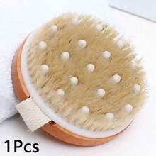 Natural Boar Bristle Body Exfoliating Brush, Bath Brush, Back Brush, Dry And Wet Use Body Brush, Back To School Essential, Suitable For Daily Home Bathing, Personal Body Care And Travel Use - Multicolor - View 10