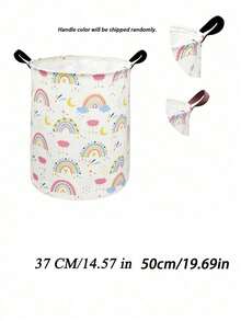 Printed Laundry Basket, Foldable Storage Bin, Waterproof Fabric Storage Basket, Suitable For Children's Room, Bedroom, Bathroom - Multicolor - View 12