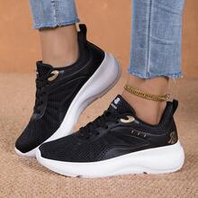 Zapatillas deportivas casuales para mujer, ligeras y cómodas con suela antideslizante, zapatos de correr con cordones de cuero impermeables de caña baja para deportes al aire libre, nuevas zapatillas de correr otoño/invierno 2026 - Negro - Ver 4