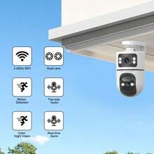 szsinocam Kamera Keamanan WiFi 2.4G Lensa Ganda 1080P, Deteksi Manusia & Hewan Peliharaan AI, Penglihatan Malam Berwarna Penuh, Audio Dua Arah, Peringatan Gerak, IP66, Untuk Rumah, Halaman, Dalam Ruangan, dan Luar Ruangan - Putih - View 11