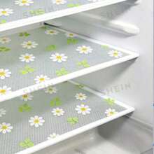 4/8pcs Small Size Printed Clover Pattern Mini Fridge Mats, 30cm*45cm/11.81in*17.72in, Washable Waterproof Oil-Resistant, Suitable For Mini Fridge Shelves, Mini Freezer Glass Shelves, Small Cabinet Drawers, Etc. - Shamrock - View 8