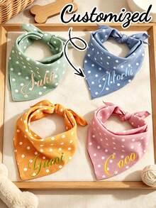 Customizable Name Pet Scarf Accessory, Summer & Autumn Outdoor Photography Prop - Multicolor - View 3