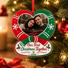 Custom Christmas Photo Ornament, Personalized Tree Hanging Decor, Festive Holiday Party Wall Accent, Customized Picture Family Keepsake, Customizable 2026 Xmas Picture Ornament, Christmas Gift, Seasonal Home Decor, Gift For Grandma And Grandpa - Style a - View 5