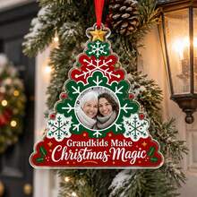 Custom Christmas Photo Ornament, Personalized Tree Hanging Decor, Festive Holiday Party Wall Accent, Customized Picture Family Keepsake, Customizable 2026 Xmas Picture Ornament, Christmas Gift, Seasonal Home Decor, Gift For Grandma And Grandpa - Style a - View 4