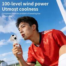 3-in-1 Hand Fan,Handventilator,Mini Ventilator,Ventilator hand,Handheld fan,Hand ventilatoren,Fußballform,mit Kühlfunktion,3600mAh,für Home Office Outdoor Travel (Weiß) - A-weiß - Übersicht 3