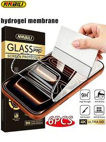NNBILI 6Pcs HD Full Cover Hydrogel Film Compatible With IPhone 7/8/X/XS/XR/11/12/13/14/15//16/16 Plus/16 Pro/16 Pro Max/16e17/17 Air/17 Pro/17 Pro Max/17/17 Air/17 Pro/17 Pro Max/18 Pro Max/18 Pro/18/18 Ultra,Easy To Stick And Scratch Resistant Smooth And Smooth Touch,Waterproof,Fingerprint Resistant Automatically Repair Scratches Shell Friendly Screen Protector Film Screen Protection Essentials - Clear - View 13