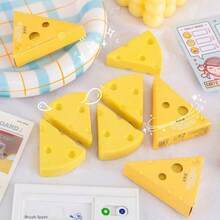 1pc/7pcs Cheese Eraser, Highly Attractive Creative Cartoon Cute Eraser, Quirky Eraser - Multicolor - View 6