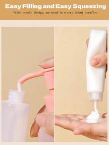 30ml & 50ml Portable Travel Squeeze Bottle Set, Leak‑Proof Flip‑Cap Refillable Empty Cosmetic Tubes For Shampoo Lotion Toiletry Travel Use - Multicolor - View 6