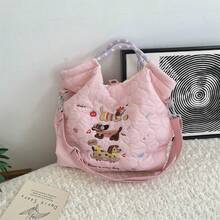 可愛卡通小狗圖案女用化妝包 旅行盥洗用品收納袋 適用洗漱用品、保養品與彩妝 | 輕巧便攜度假盥洗包 - 紅白色 - 查看 16