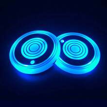 EIGIIS 1pc LED Neon Car Cup Holder, LED Interior Decoration Light, USB Charging Cup Mat, LED Atmosphere Decorative Light, Suitable For Car Interior, Bar, Home Decor - Multicolor - View 15