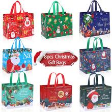 8pcs Extra Large Christmas Gift Bags, Reusable Holiday Gift Packaging Solution, Christmas Gift Bags, Christmas Gift Tags, New Year Gift Bags, Gift Wrapping, Gift Box Bags, Christmas Valentine's Day - Multicolor - View 2