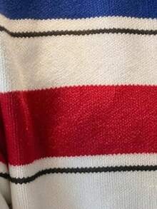 Men's Colorblock Wide Stripe Crew Neck Long Sleeve T-Shirt, Retro Collegiate Style Casual Top - Blue - View 3