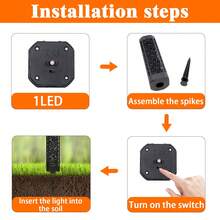 4/8pcs Solar Powered Ground Lights, Waterproof Outdoor LED Landscape Lights, Auto On/Off Solar Garden Lights, Suitable For Yard, Lawn, Pathway Decorative Solar Lighting, Halloween, Christmas, Party And Holiday Decoration - Warm Light - View 9