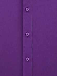 Men's Solid Color Casual Versatile Daily Wear Shirt - Purple - View 5
