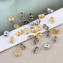 10/50/100Pcs Stainless Steel Ear Plugs Ear Studs Anti-Slip Earring Accessories Gold Butterfly Clasp Suitable For DIY Handmade Earrings Jewelry Accessories - Ear Plug - View 5