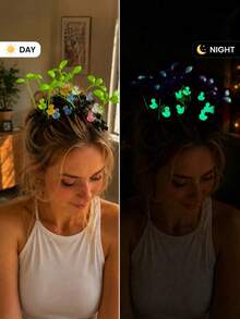 5pcs Cute Fluorescent Duck And Sprout Hair Clips, Fun Random Color Sprout Duck Hair Clips, Suitable For Parties, Music Festivals, Theme Parties, Women's Gifts - Multicolor - View 5