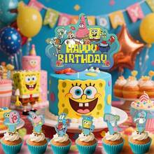 SpongeBob SquarePants Square Pants Birthday Cake Topper Set, Cartoon Cupcake Decor Toppers, Suitable For Carnival, Wedding, Birthday Decoration, Party And Christmas - View 11