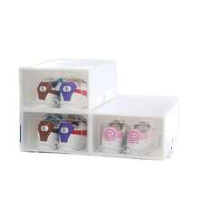 1pc Transparent Flip‑Top Shoe Storage Box, Thickened Hard Plastic Shoe Organizer, Dust‑Proof Moisture‑Proof Shoe Container, Stackable Design With Hanging Hole, Clear Visible Sneaker Storage Case For Closet Bedroom Dorm - Multicolor - View 4