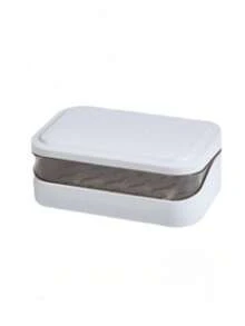 1pc Color-Matched Patchwork Double-Layer Flip-Top Soap Box, Minimalist Travel Soap Box With Lid, Creative Soap Tray With Drainage System Transparent Storage Box, Suitable For Bathroom And Travel, No Drilling Required (Box Included) - A - View 11