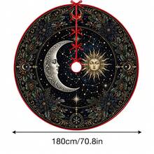 1件裝 日月星占星圖案聖誕樹裙，優雅配色節日裝飾，5種尺寸，中性節日禮物，適用於居家與派對聖誕家居裝飾 - 日月星象占星術 - 查看 12