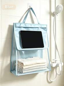 1pc Hanging Tissue Storage Bag, Wall‑Mount No‑Drill Large‑Capacity Waterproof Pouch, Solid Color Plain Pattern, Minimalist Practical Style For Adults, All‑Season For Kitchen Bathroom Bedroom Dorm Occasion, Convenient Tissue Organizer Holder - Multicolor - View 13