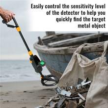 7.4 Inch Waterproof Metal Detector, Gold Detector, Lightweight Search Coil (24 Inch - 35 Inch) Adjustable Metal Detector - Black - View 3