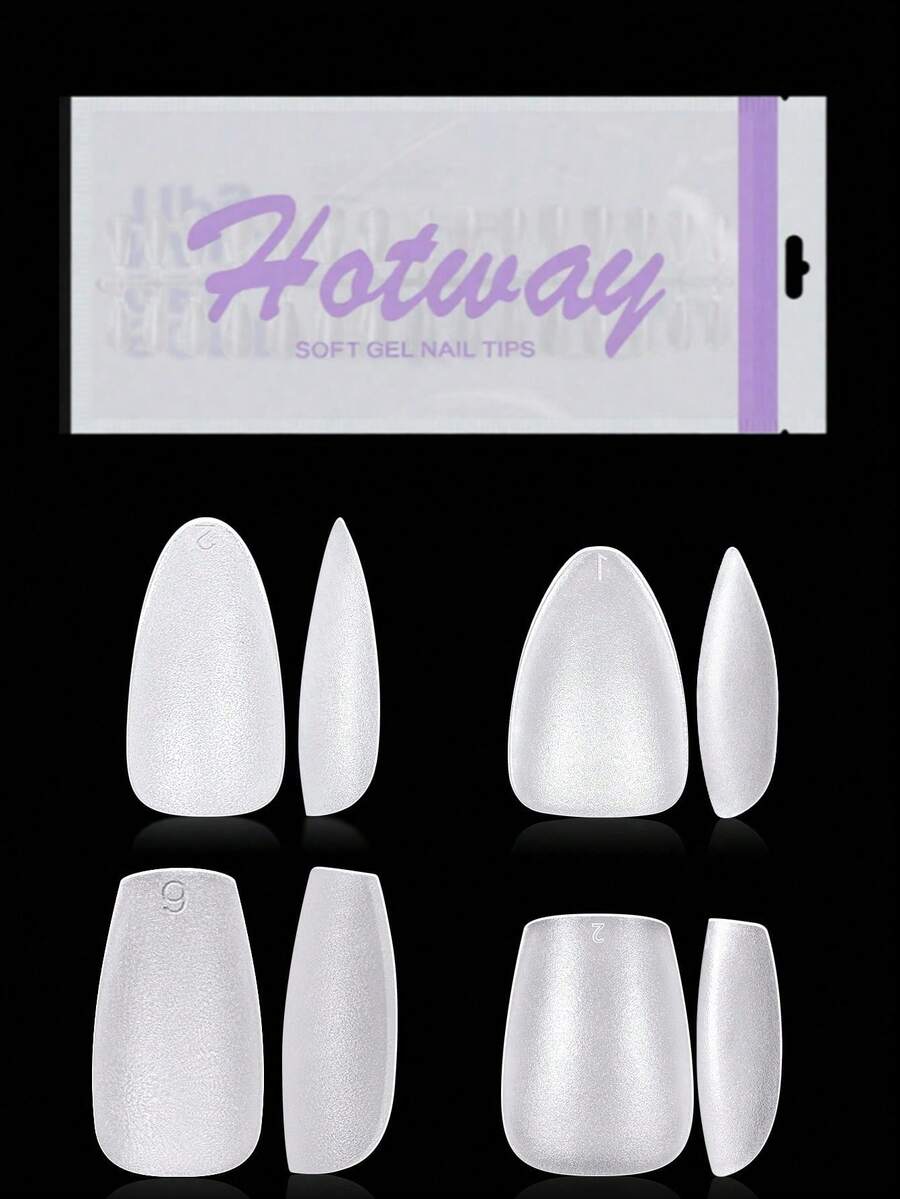 HOTWAY 120 Pieces Combination Full Set Of False Nails, Medium Short Almond And Trapezoid, 15 # Matte Acrylic Nail Tip, Suitable For Nail Salons To Wear Gel Nail Set Nail Supplies - View 1