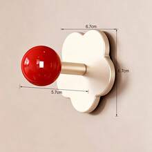 1pc,Dopamine Flower Base Magnetic Hooks, Strong No Drill Magnetic Hooks With Colorful Ball Design, Space Saving Hanging Hooks For Refrigerator, Oven, Cabinet & Wall, Kitchen Towel, Utensil & Key Organizer - White - View 2