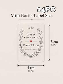 14/24/49pcs Personalized Customized Wedding Mini Bottle Labels, Custom Name & Date Self-Adhesive Stickers, Wedding Favors Gifts, Banquet Decor - Clear - View 11