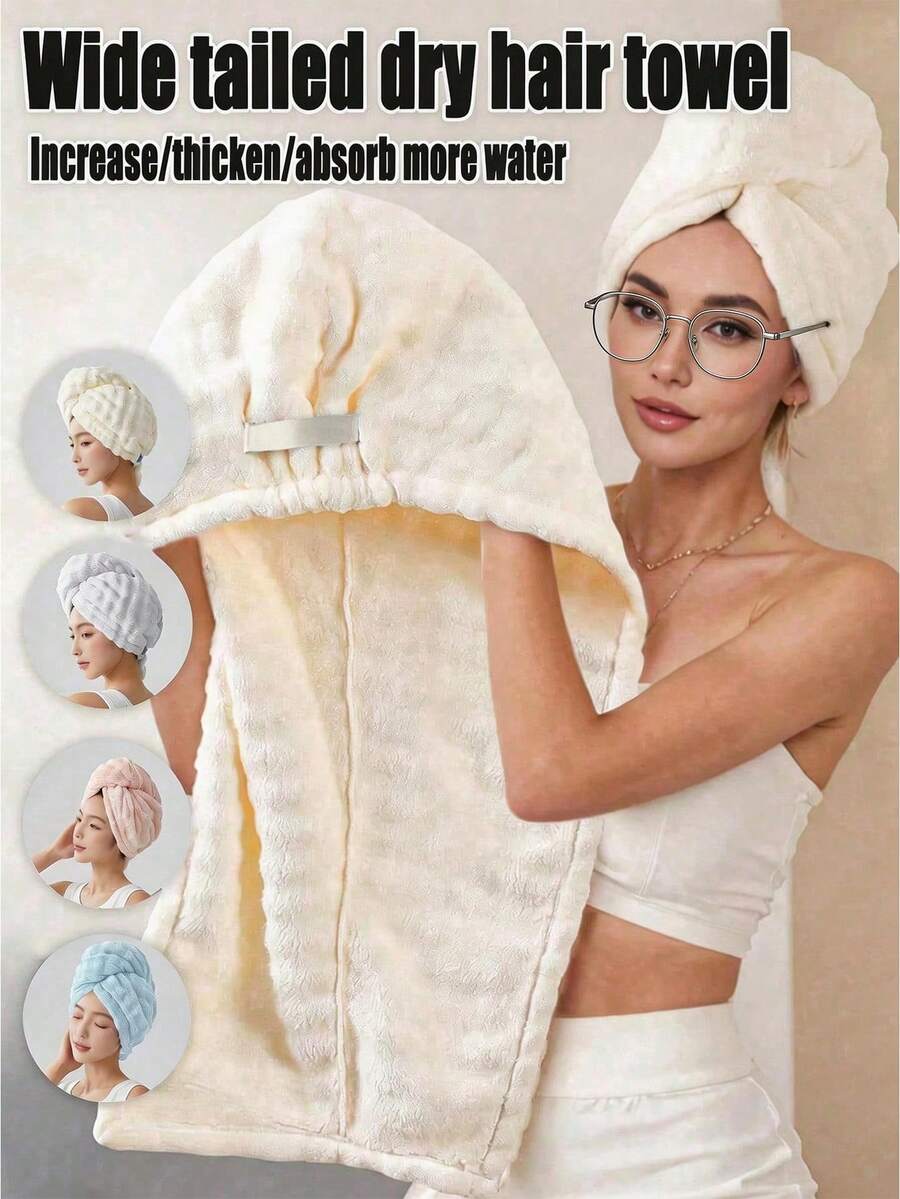 Large Size Quick-Dry Women's Absorbent Hair Turban - Multicolor - View 1