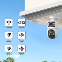 szsinocam Kamera Keamanan WiFi 2.4G Lensa Ganda 1080P, Deteksi Manusia & Hewan Peliharaan AI, Penglihatan Malam Berwarna Penuh, Audio Dua Arah, Peringatan Gerak, IP66, Untuk Rumah, Halaman, Dalam Ruangan, dan Luar Ruangan - Putih - View 9