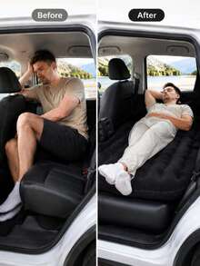 Car Inflatable Mattress, Rear Seat Inflatable Car Bed, SUV Camping Sleeping Pad, Portable Travel Mattress, Thickened Car Sleeping Pad With Air Pillow, Rear Seat Cushion, Suitable For Road Trips, Camping, Travel, Universal Vehicle Interior Accessory - A - View 5