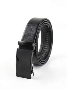 2pcs Fashion Automatic Buckle PU Business Men's Classic Smooth Black Gold Automatic Buckle Multi-Function Formal Casual Belt, Black Belt, Western Style, Men's Belt, Men's Accessories, Youth Belt, Black Gold Belt, Suitable For Youth, Young Men, Men, Casual, Outdoor, Sports, Vacation, Graduation Gift, Birthday, Daily Wear - 2-pack (glossy Black Slash + Silver Slash) - View 5