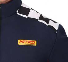 KIWI Race Car Driver Costume For Adult, Complete Sports Outfit With Navy Blue Jumpsuit With Zipper And Checkered Details, Ideal For Carnival - Multicolor - View 4