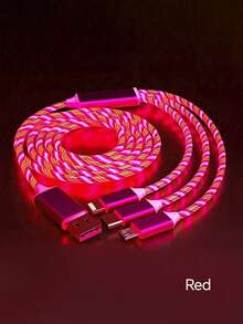 LED發光Type-C快充數據線、Type-C充電數據線、USB-A轉Type-C充電數據線，以及3合1 USB-A轉Type-C/Lightning/Micro充電線，1m/3.28ft/39.37in與1.2m/3.9ft/47.24in，USB-A轉Type-C，相容於華為/Android手機，通用旅行/居家/辦公/車用數據線 - 彩色 - 查看 18