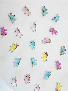 15pcs Mixed Color Unicorn Nail Art Charms, 3D Cartoon Cute Animal Resin Rhinestone Nail Decor, Phone Case Earring Hair Clip Decoration Small Accessories - Multicolor - View 4